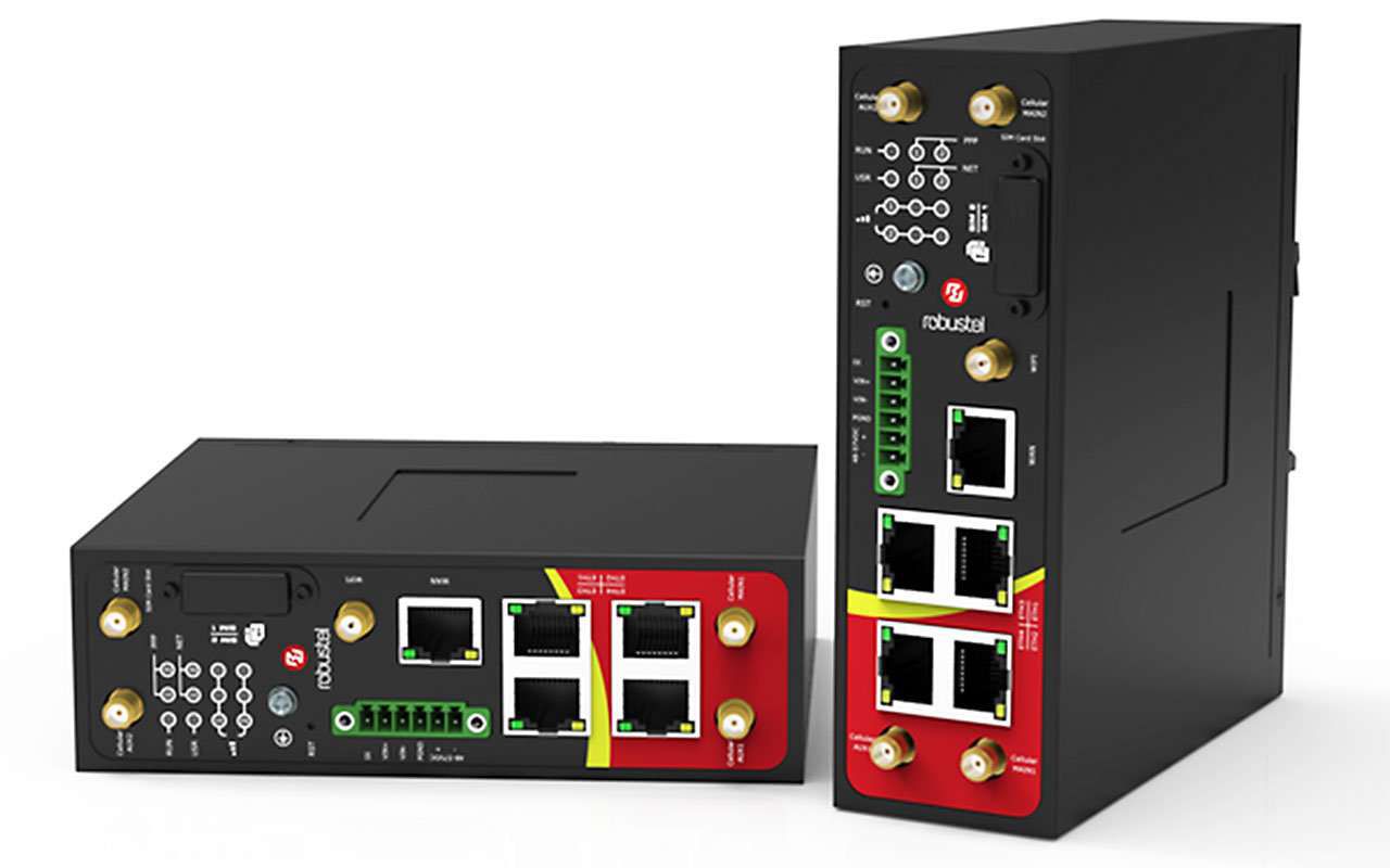 Rugged Industrial Cellular Router: What features does this Robustel Industrial Cellular Router? 4x PoE ports, 1x WAN, Dual SIM, WiFi, optional Dual 4G module.