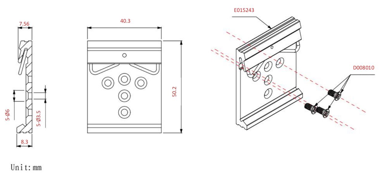 Hutschiene-Montagesatz für R2000 / R3000 | DIN-Rail mounting kit