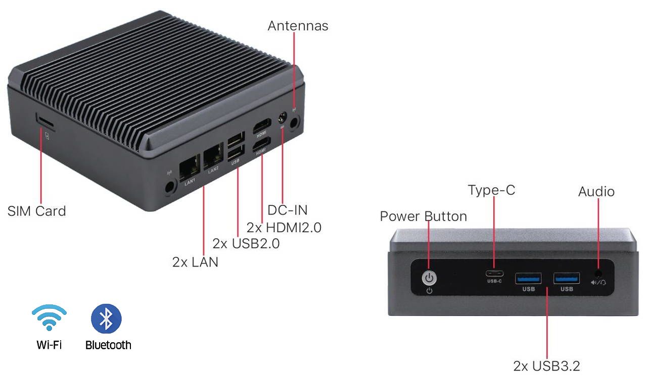 Lüfterloser Mini-PC | Fanless mini PC 1ST-nanoE2