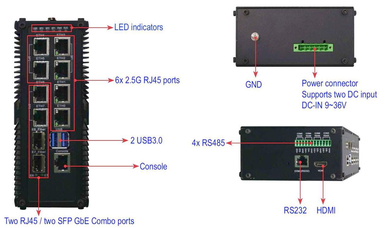 Lüfterloser Industrie DIN-Rail-PC | Fanless DIN-Rail Industrial PC 1ST-IFW64806