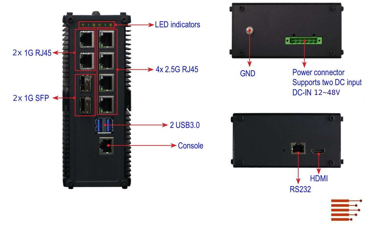 Lüfterloser Industrie DIN-Rail-PC | Fanless DIN-Rail Industrial PC 1ST-IFW64803