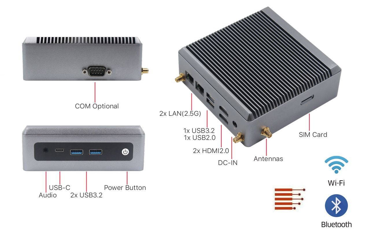 Luefterloser Mini-PC | Fanless mini PC 1ST-nanoN100