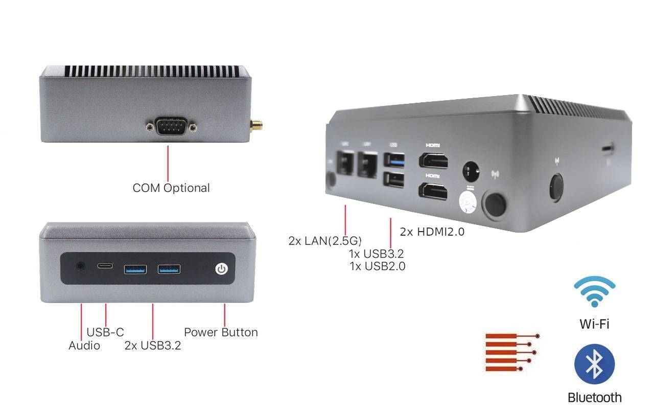 Luefterloser Mini-PC | Fanless mini PC 1ST-nanoN100