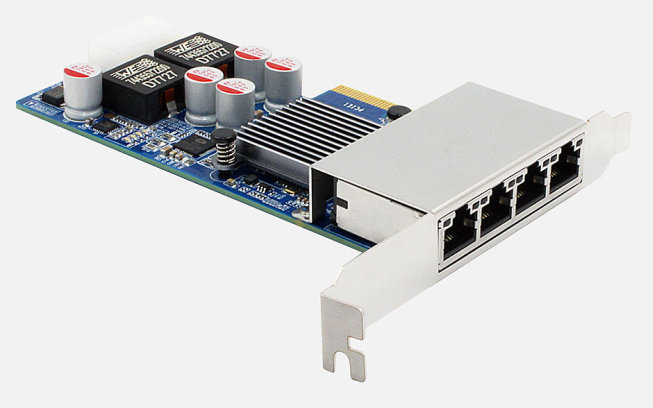 4 Port Gb PoE+ Netzwerkkarte 1ST-4PoE+350