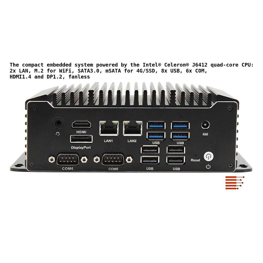 Full Metal Industrial Mini PC Windows 10 Pro Fanless Mini