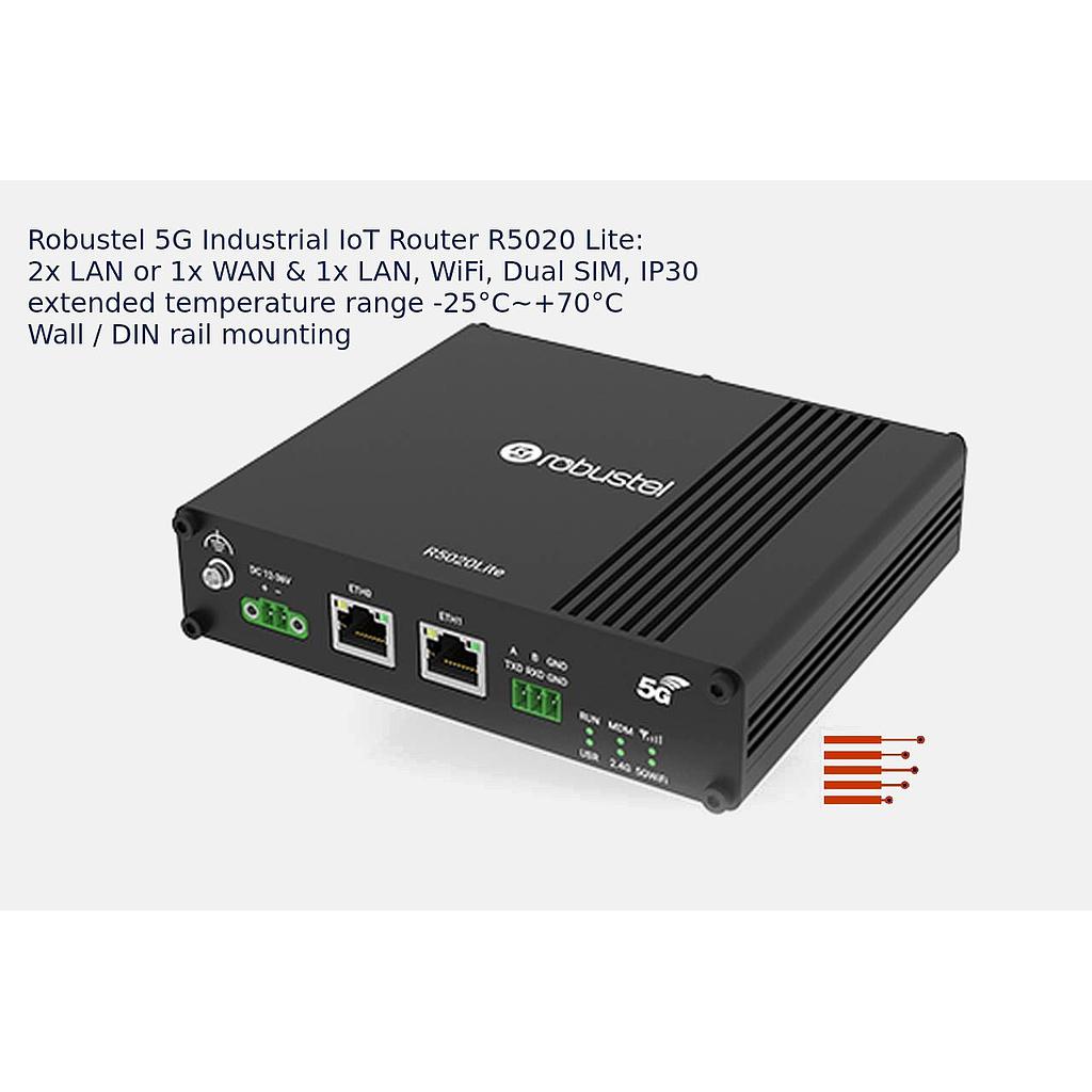 5G Industrial IoT Router R5020 Lite,5LAN, 2SIM | 1ST-embedded