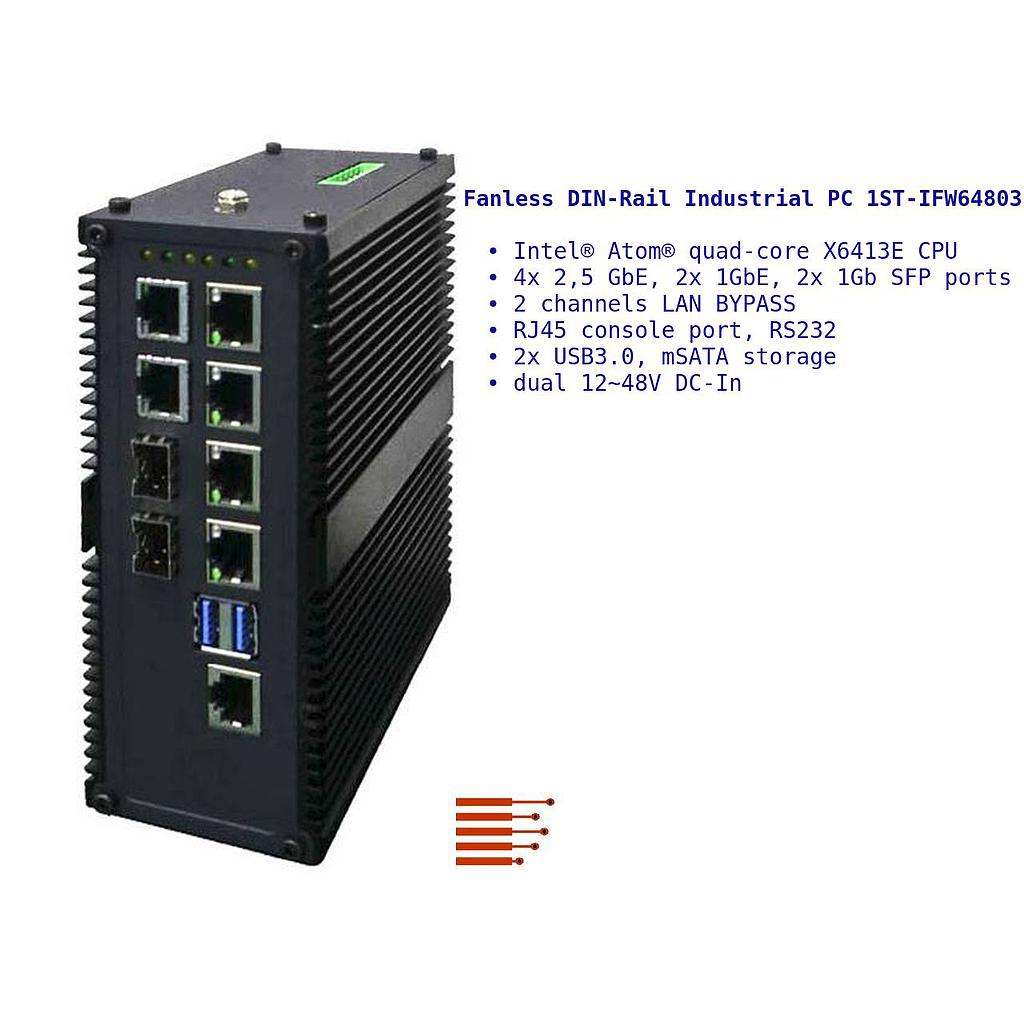 Luefterloser Industrie DIN-Rail-PC 1ST-IFW64803