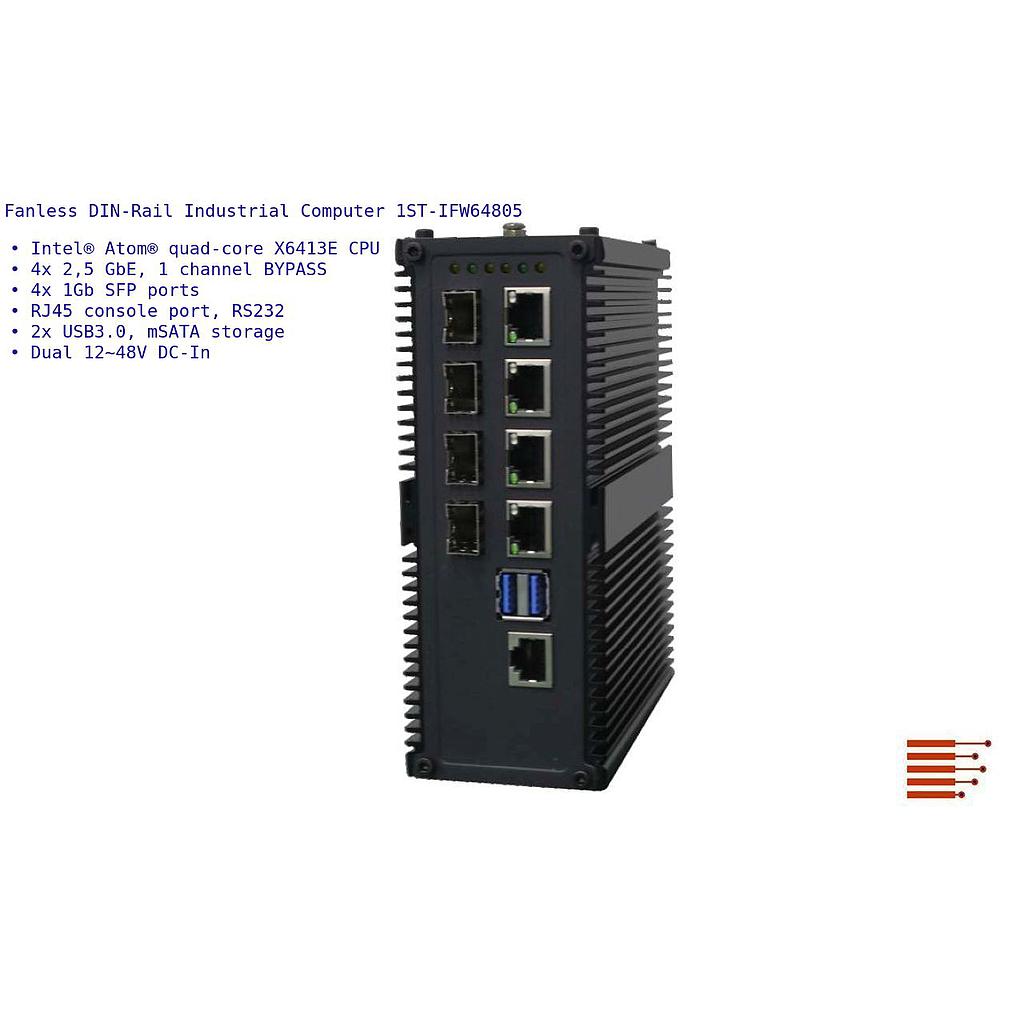 Luefterloser Industrie DIN-Rail-PC 1ST-IFW64805