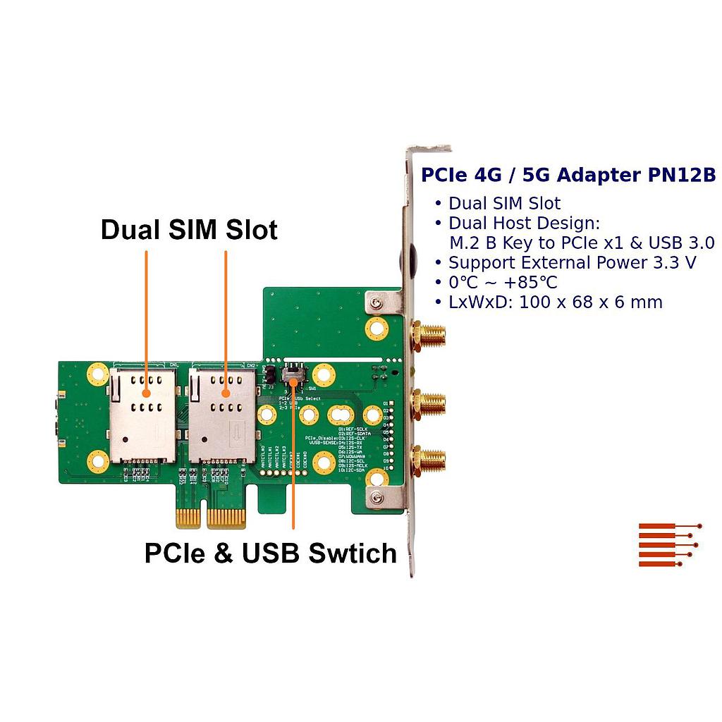 PCIe 4G / 5G Adapter PN12B