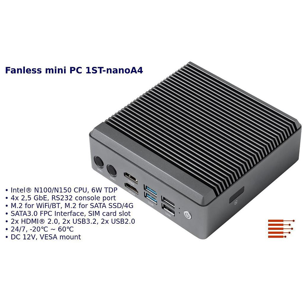 Luefterloser Mini-PC 1ST-nanoA4